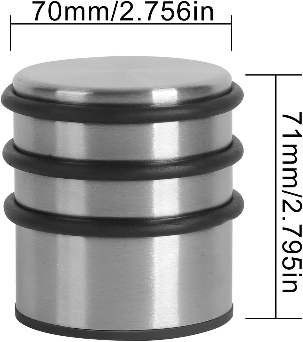 KINJOEK 2PCS Heavy Weight Door Stopper, No Drill Stainless Steel Door Stop with Protective Rubber Bands Door Wedge for Office, Home, Garage, Laundry Door