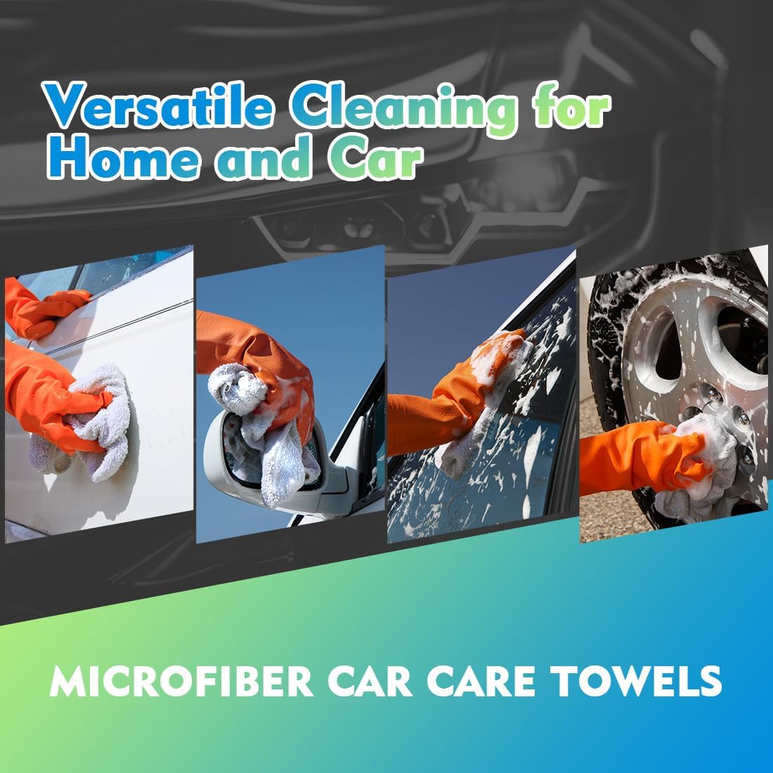 HOMEXCEL Microfiber Cleaning Cloth 20 Pack 11.5 x 11.5 inch Microfiber Towels for Cars Ultra Absorbent Car Washing Cloth Lint Free Streak Free Cleaning Rags for Car, Kitchen Window White