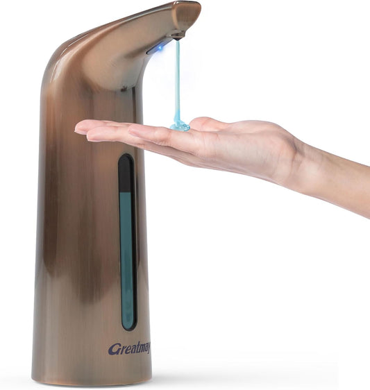 Convenient Automatic Soap Dispenser,4 Adjustable Levels Touchless Hand Sanitizer Pump with Infrared Sensor, 400 ml Countertop Electric Dispenser for Bathroom,Kitchen