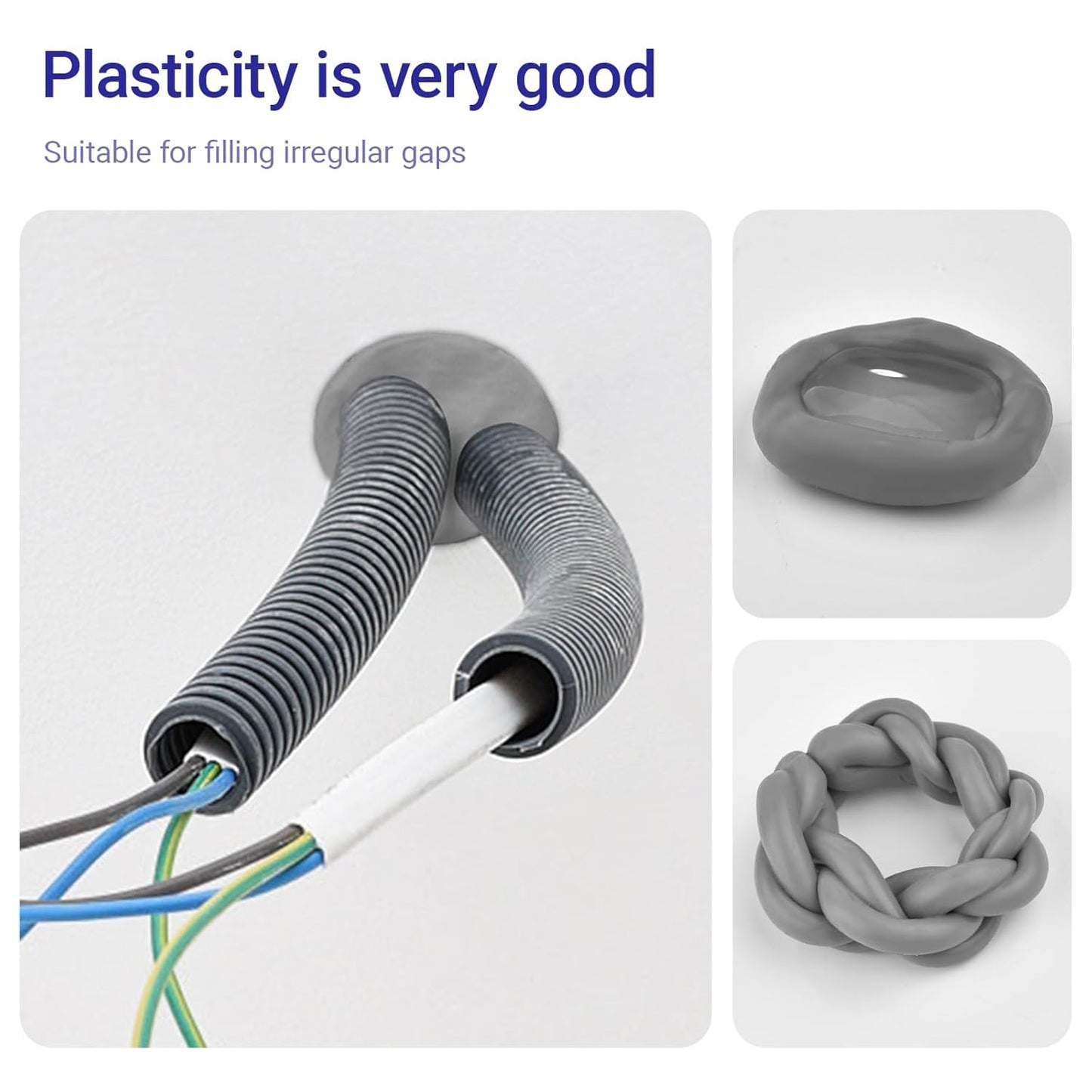 Moldable Silicone Putty, Waterproof, Stay Pliable,Good Plasticity for Repair and Fill Various Gaps in Bathrooms, Fountains, Water Pipes, Walls (White)