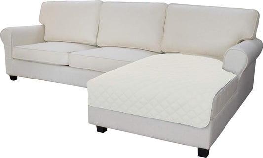Easy-Going Sectional Couch Covers for Dogs L Shape Sofa Cover Reversible Sofa Slipcover Chaise Lounge Cover Furniture Protector Cover for Pets Dog Cat (42 x 68 inches, Ivory/Ivory)