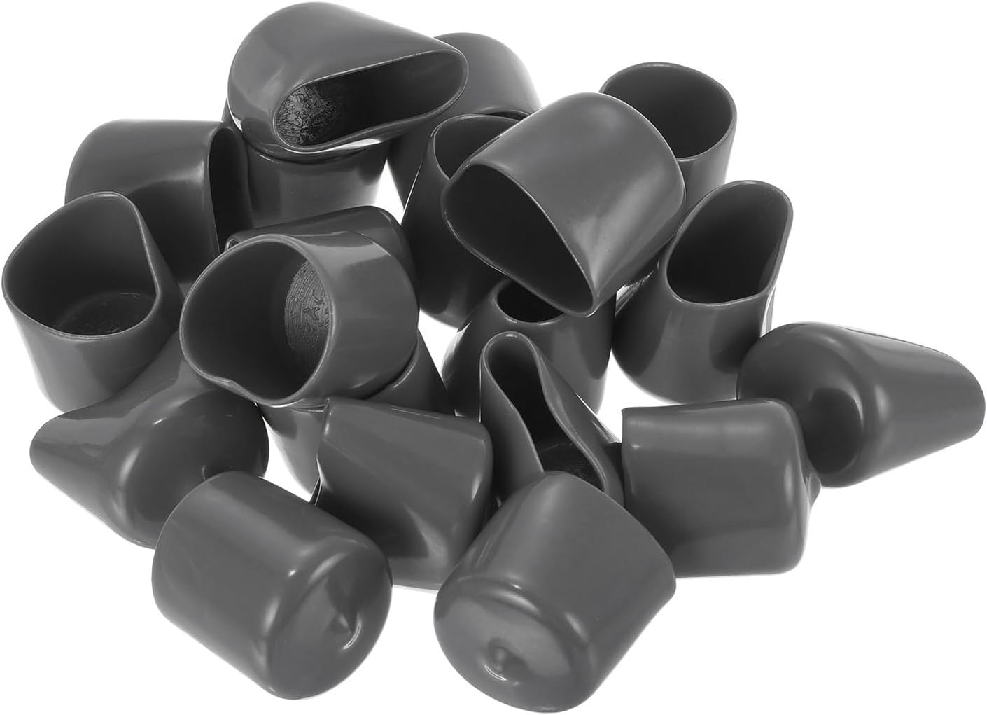 uxcell 20pcs Rubber End Caps 25mm(1") ID Vinyl PVC Round Tube Bolt Cap Cover Screw Thread Protectors Dark Grey