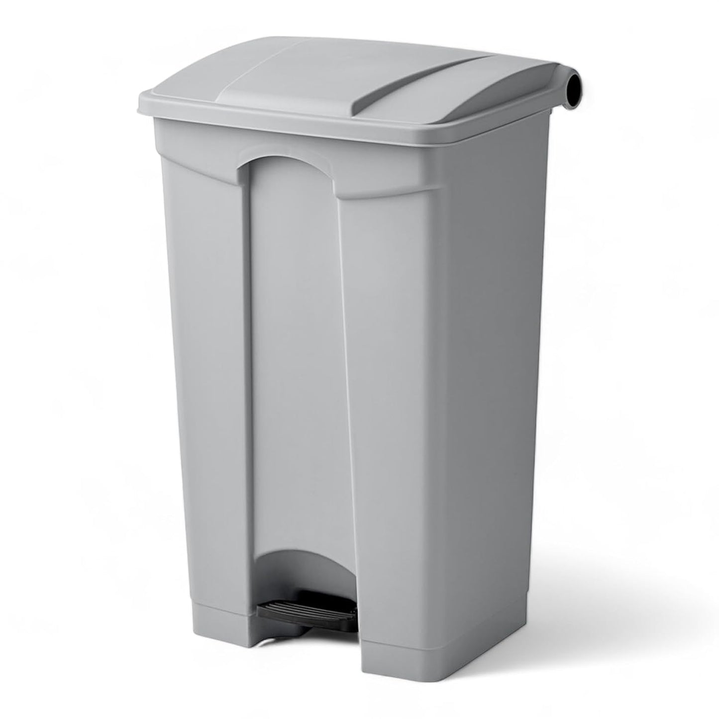 PRO&Family Step-On Trash Can with Lid, Plastic Waste Bin, Foot Pedal Operation (Gray, 23 Gallon)