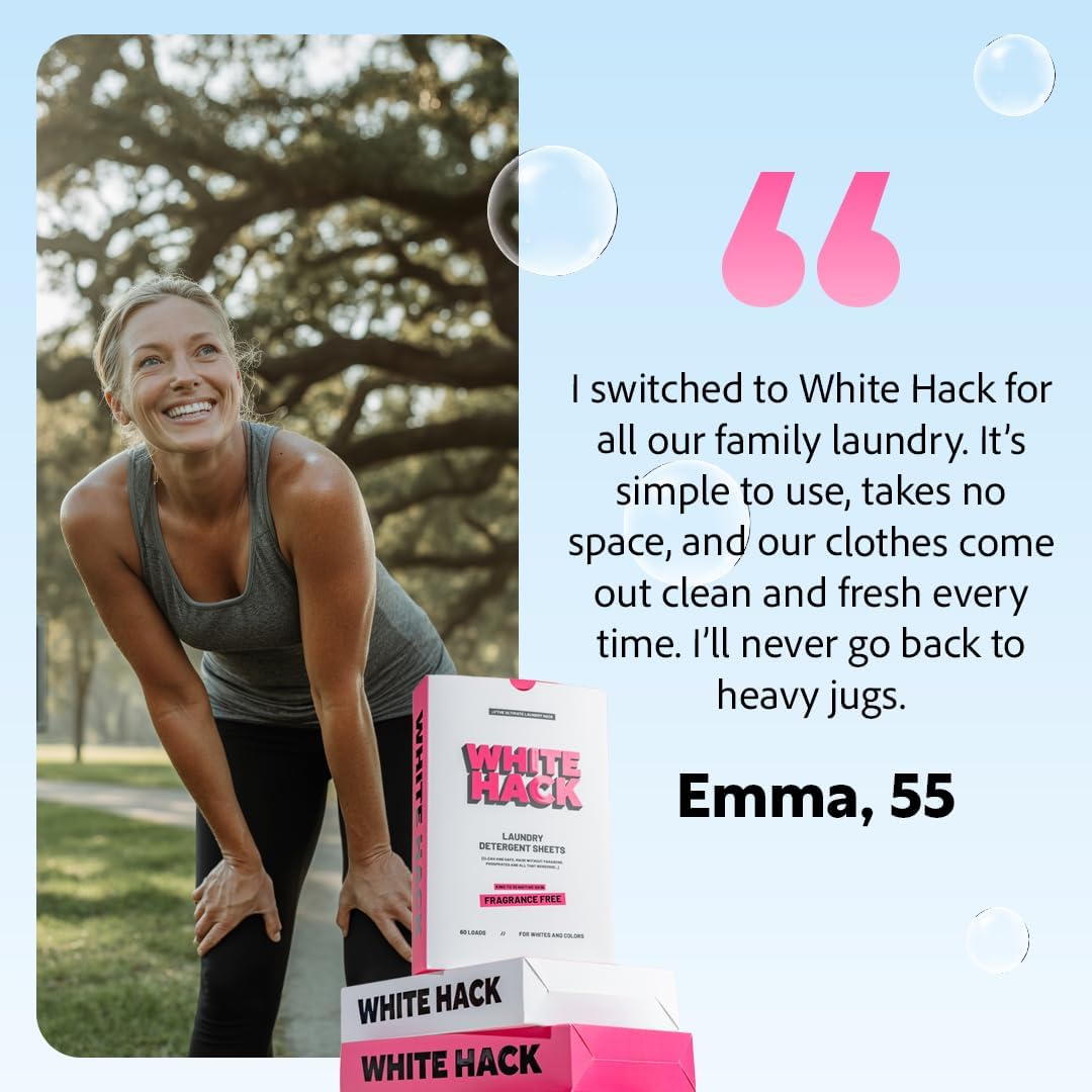 Fragrance Free Laundry Detergent Sheets | Clothes Detergent Laundry Soap Sheets for Travel - Mess-Free, Ultra Concentrated, Recyclable Packaging, Stain Fighting | Unscented, 120 Count