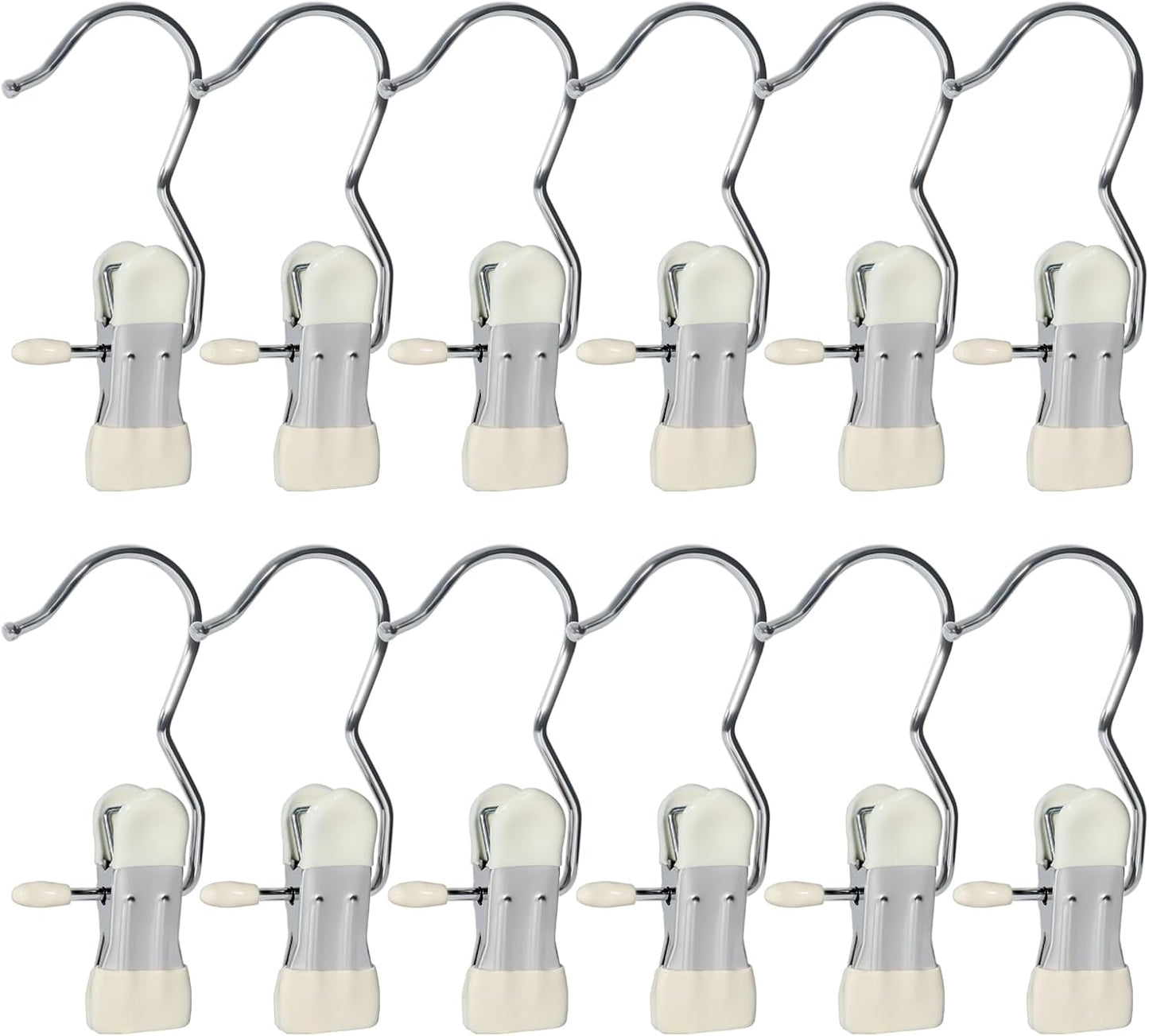 15/30Pcs Upgrade Double Head Clamp Dipped Clothespin for Laundry Hooks with Clips, Boot Holder, Hanging Clips, Portable Multifunctional Hangers Single Clip Space Saving for Jeans, Hats (30, White)