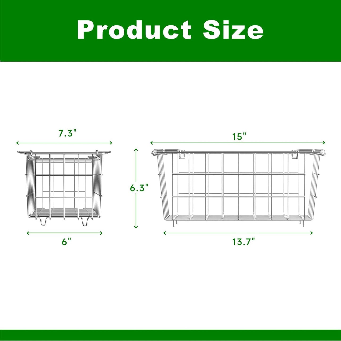 4Pack Stackable Chest Freezer Bins - Deep Freezer Organizer for 7 Cu.FT Frozen Food