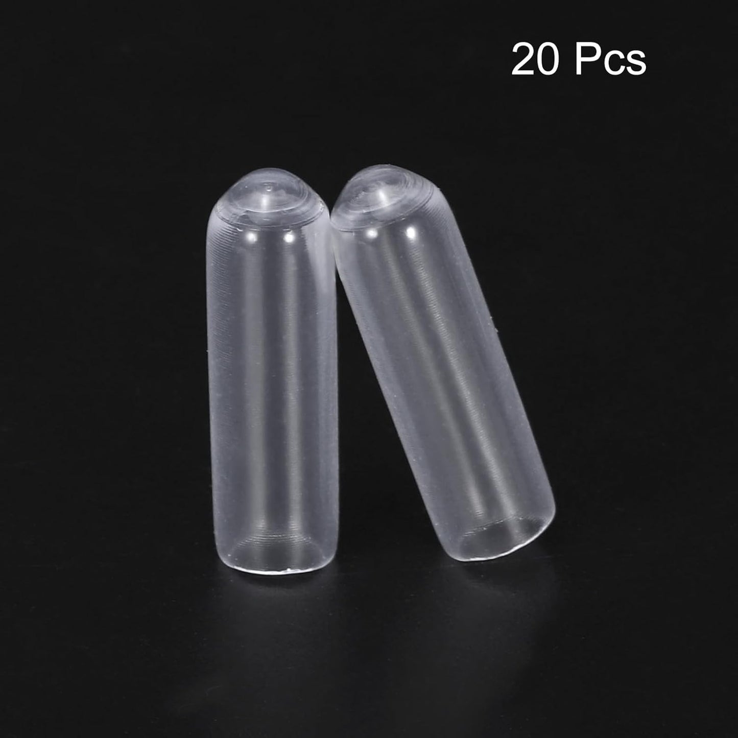 uxcell 20pcs Rubber End Caps 4mm ID Vinyl PVC Round Tube Bolt Cap Cover Screw Thread Protectors Clear