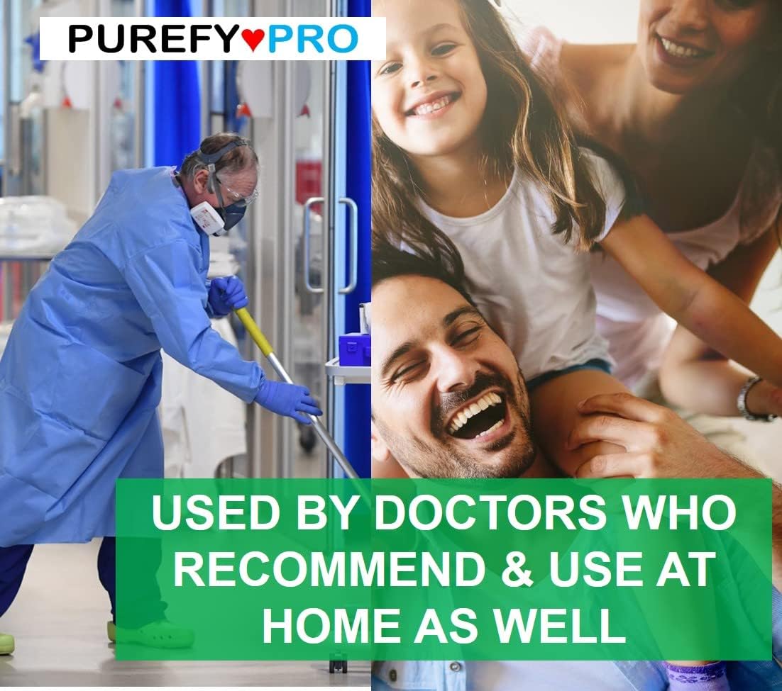 Purefypro Disinfectant Spray (500ml, 2pk) Purefypro Disinfectant Spray (1.7oz, 6 Pack) - No Rinse. No Residue. Kills 99.9999% Norovirus, Flu Virus, and Fungi, Drug Resistant Germs.