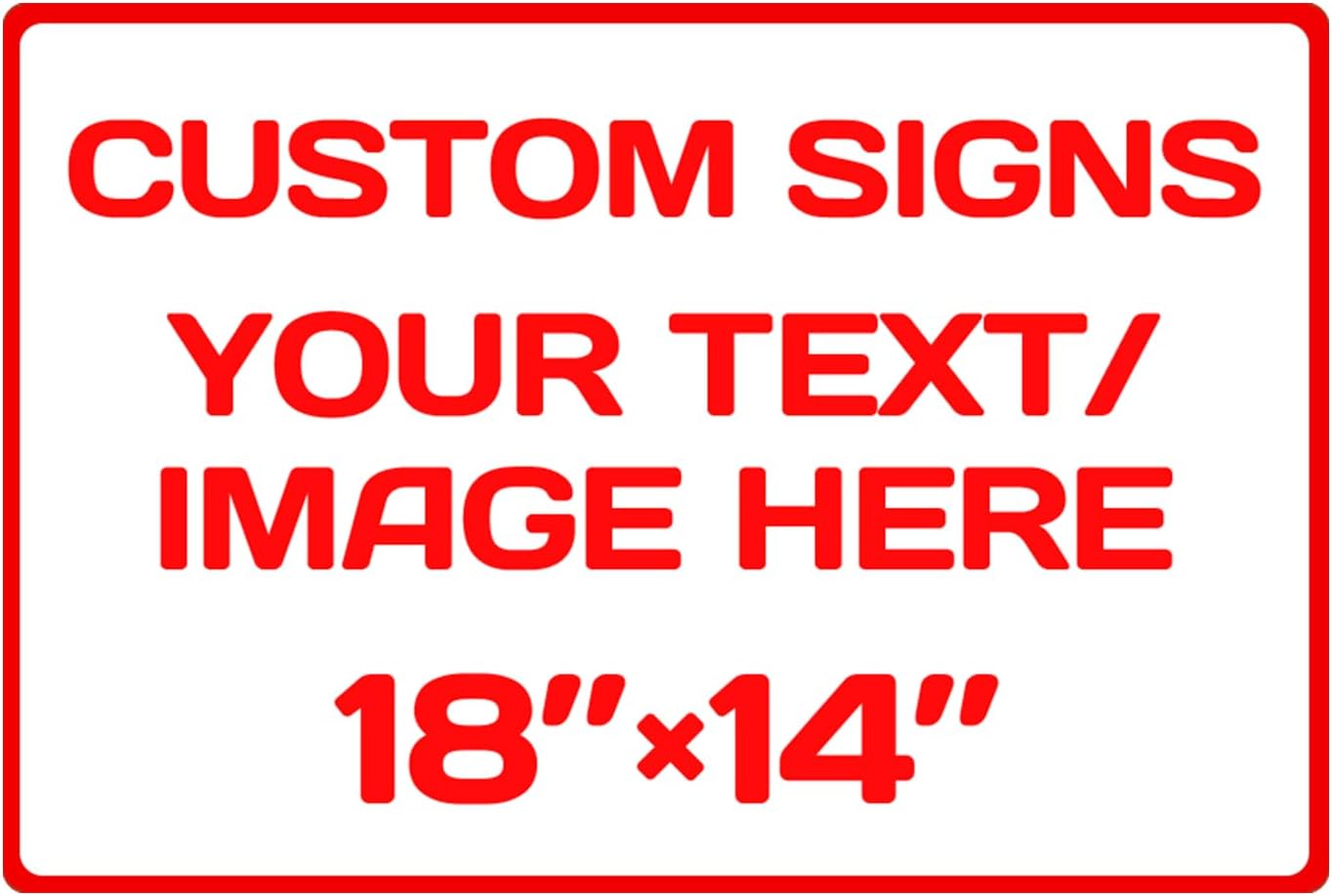 Custom Aluminum Weatherproof Metal Signs - Multiple Sizes, Personalized Text & Picture, Horizontal Traffic Regulation & Hazard Signs