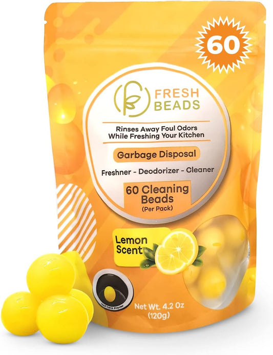60-Count Sink Garbage Disposal and Drain Cleaner Pods, Freshener & Deodorizer Lemon Scent Capsules