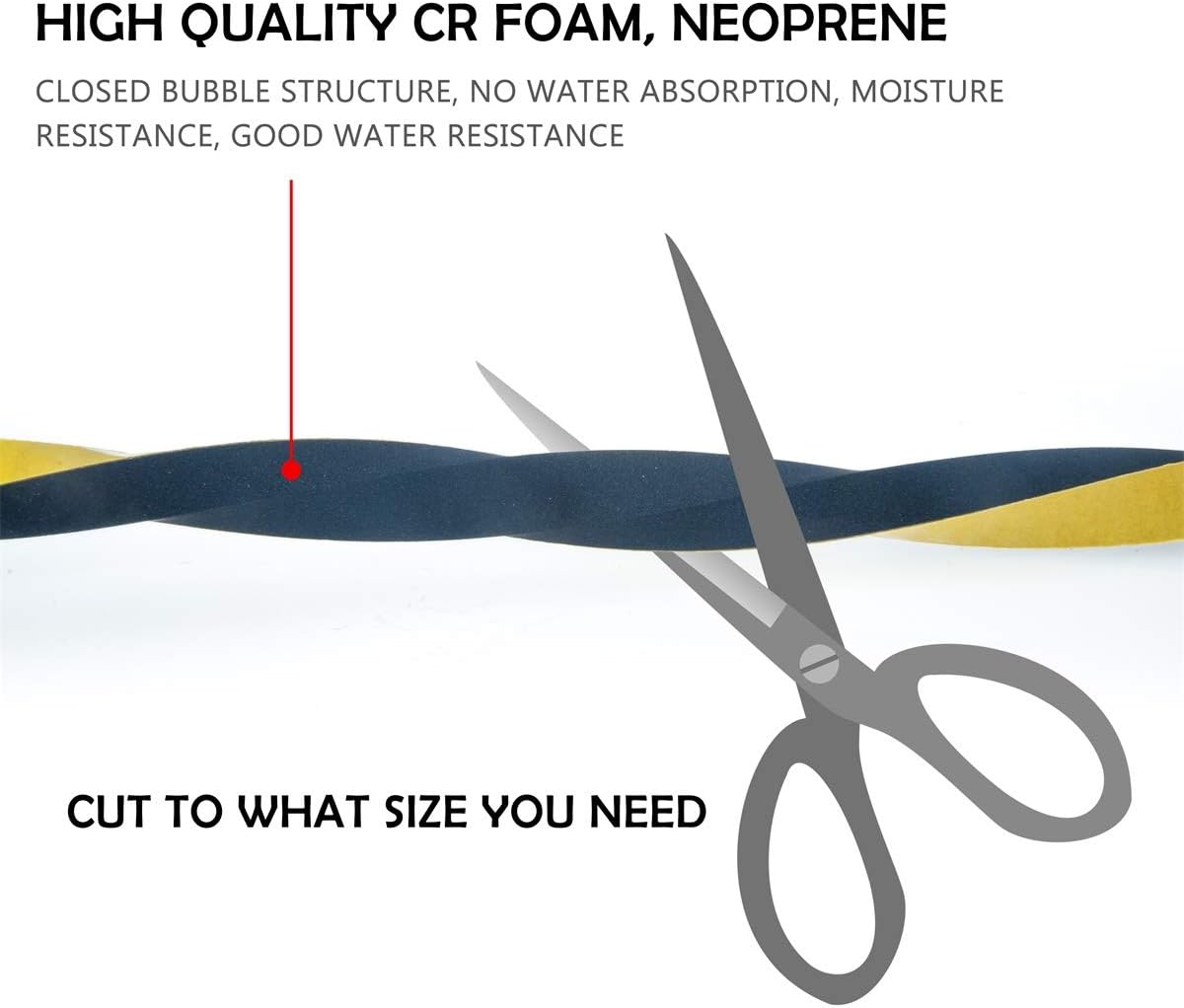 CloudBuyer Weather Stripping Foam 2-Pack, 1 Inch Wide X 3/4 Inch Thick, Insulation Strips with Adhesive for Door & Automotive, Air Conditioner Seal (13 Feet Total, 6.5 Feet/Roll)