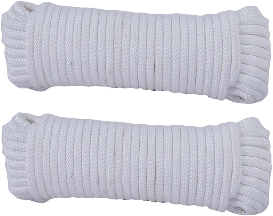 Travel Clotheslines Lightweight Strong Cords for Anchors Towing DIY Crafts Strings Secure Equiment Kit Ropes White 33ft Pack 2
