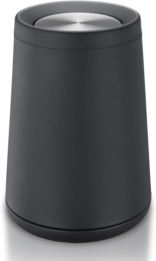 Household Swing Black Bathroom Trash Can，Brushed Stainless Steel，10 L/3 Gallen，Garbage Can with Flipping Lid， for Indoor or Commercial Use, Kitchen,Modern，Living Room,Bedroom