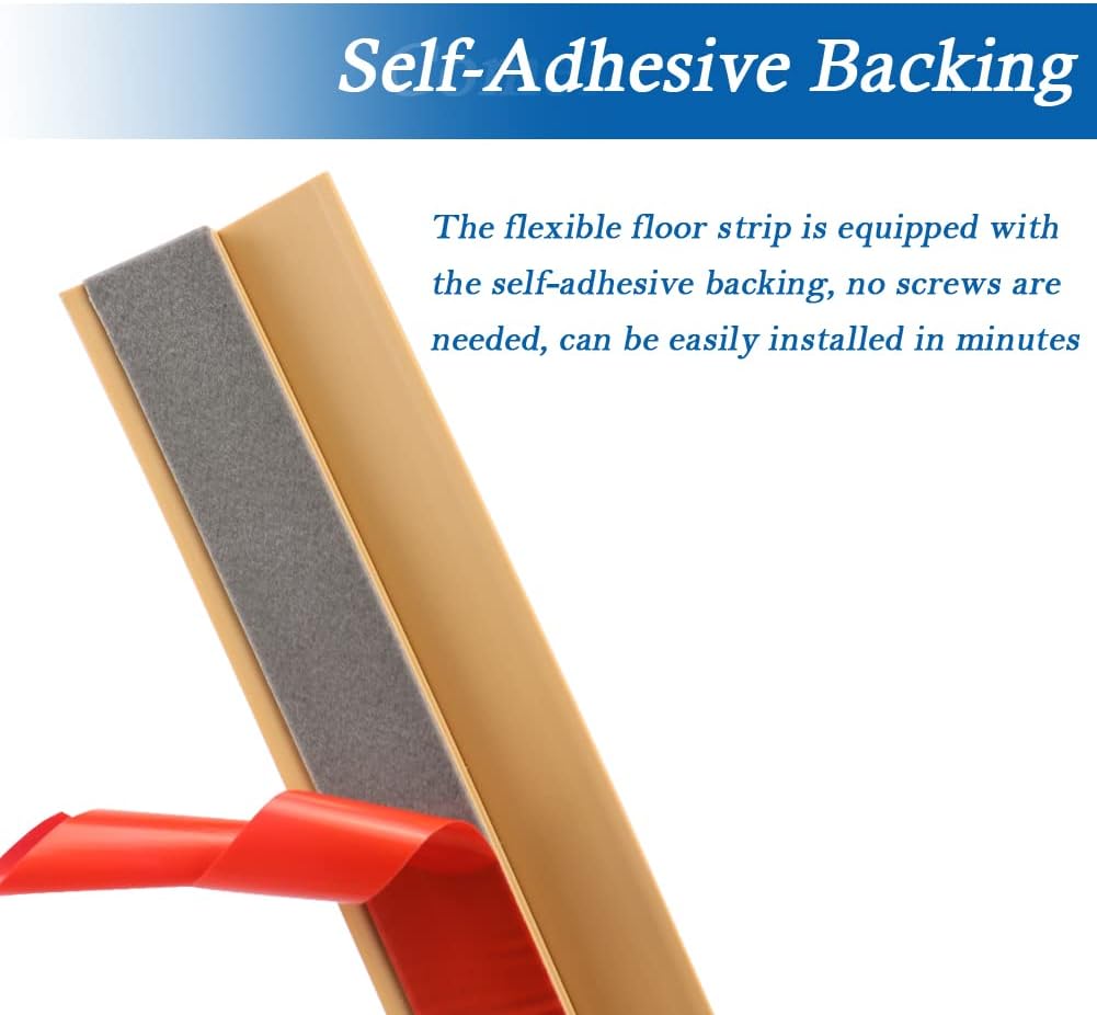 Floor Transition Strip Self Adhesive Carpet & Flooring Transitions Edging Trim Strip PVC Threshold Transitions Suitable for Threshold Height Less Than 5mm (10Ft, Wood Grain Light Brown-New)