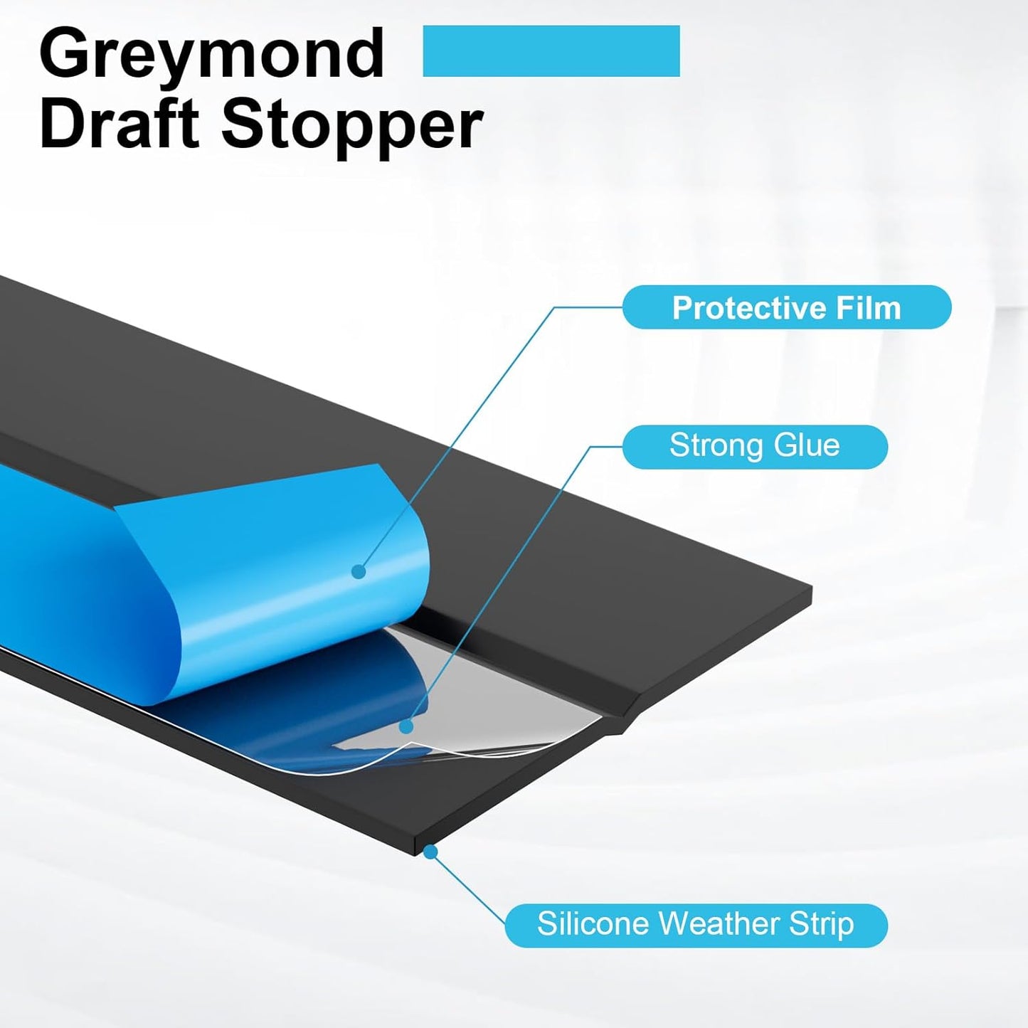 Weather Stripping Door Seal, Silicone Strip for Frame and Gaps Draft Stopper,Glass Shower Door Sweep, Black, 36 Feet x 1 Inch