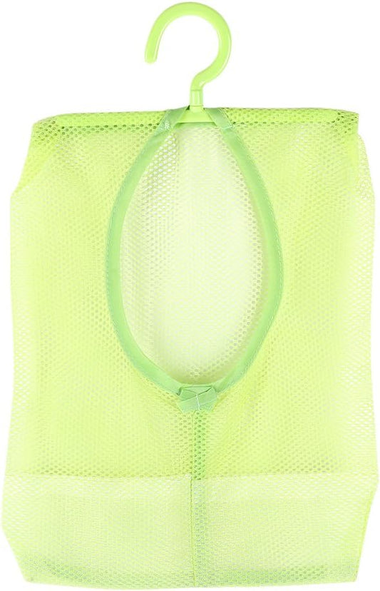 Clothespin Bag, Multi Purpose Hanging Mesh Storage Bag Clothespin Bag with Hanger for Socks Stockings Bra Underwear Bathroom(Green)