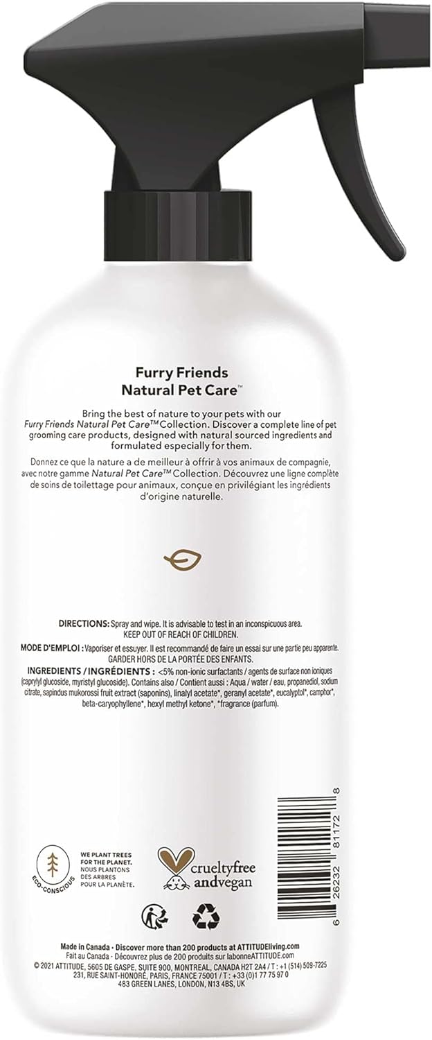 ATTITUDE All Surface Cleaner for Pets, Plant and Mineral-Based Ingredients, Vegan and Cruelty-free, Lavender, 16 Fl Oz (Pack of 2)