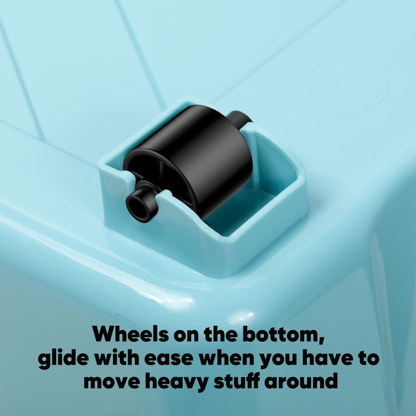 Nazhura 72 Quart Plastic Storage Bin, Stackable and Nestable Storage Boxes with Lids and Secure Latching Buckles, Large Storage Container (Blue, 72Quart-4Pack)