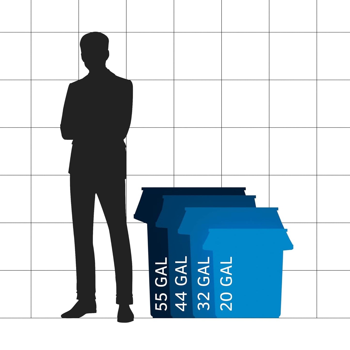 55 Gallon Green Round Commercial Trash Can with Lid