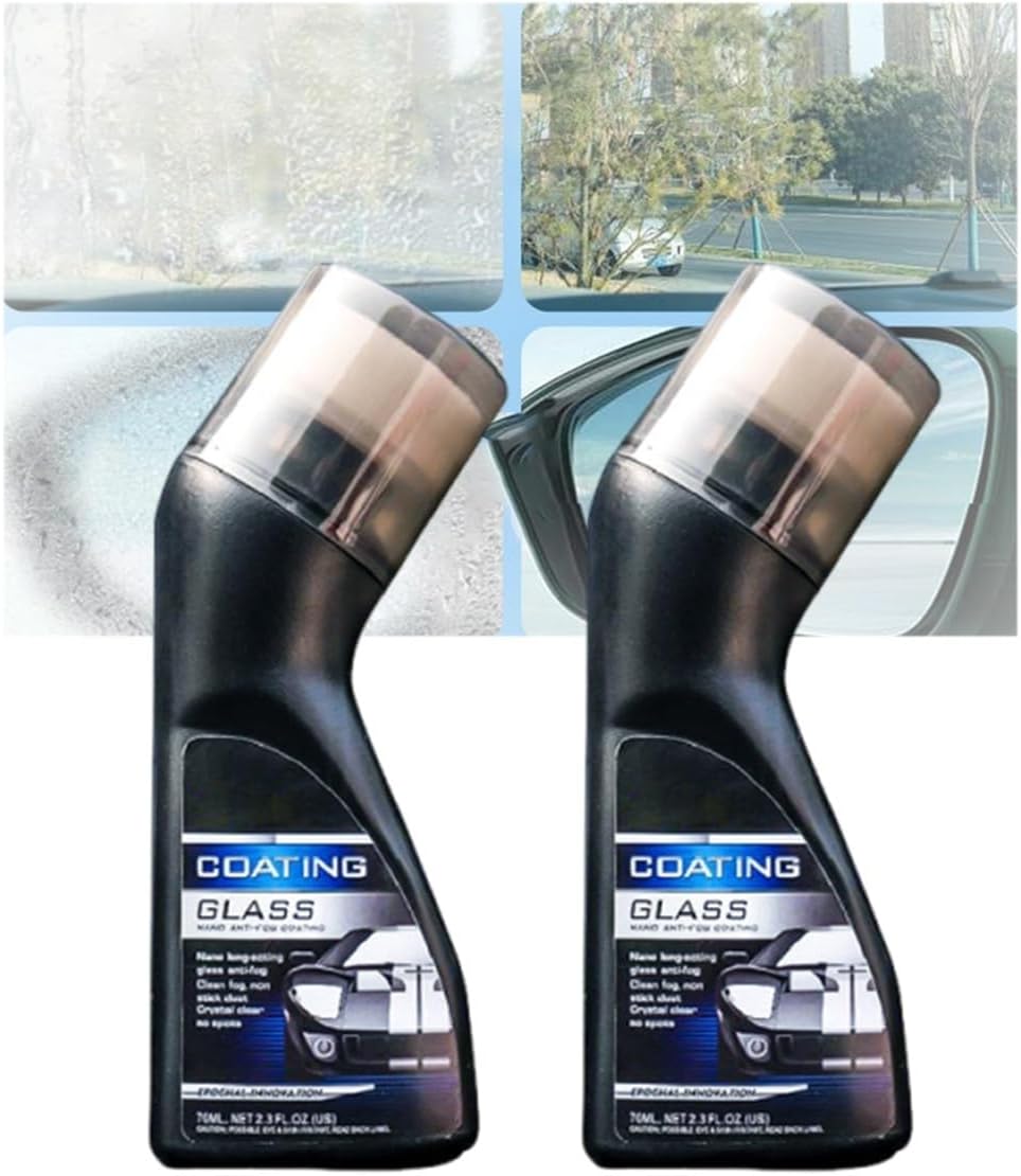 Micromolecular Anti-Fog Coating Wiper–Keeps Your Windshield Clear & Fog, Car Anti-Fog Agent with Applicator, Magic Gem Coating Glass, Anti Fog for Car Windshield,Windows,Mirrors,Glasses (2PCS)