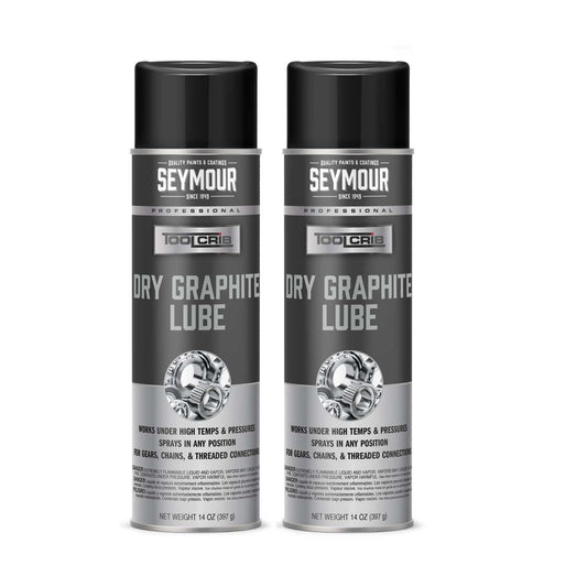 620-1506 Seymour Tool-Crib Dry Graphite Lubricant, 14 oz – 2-Pack | Dry Film Lube for Metal, Locks, Hinges & Industrial Equipment