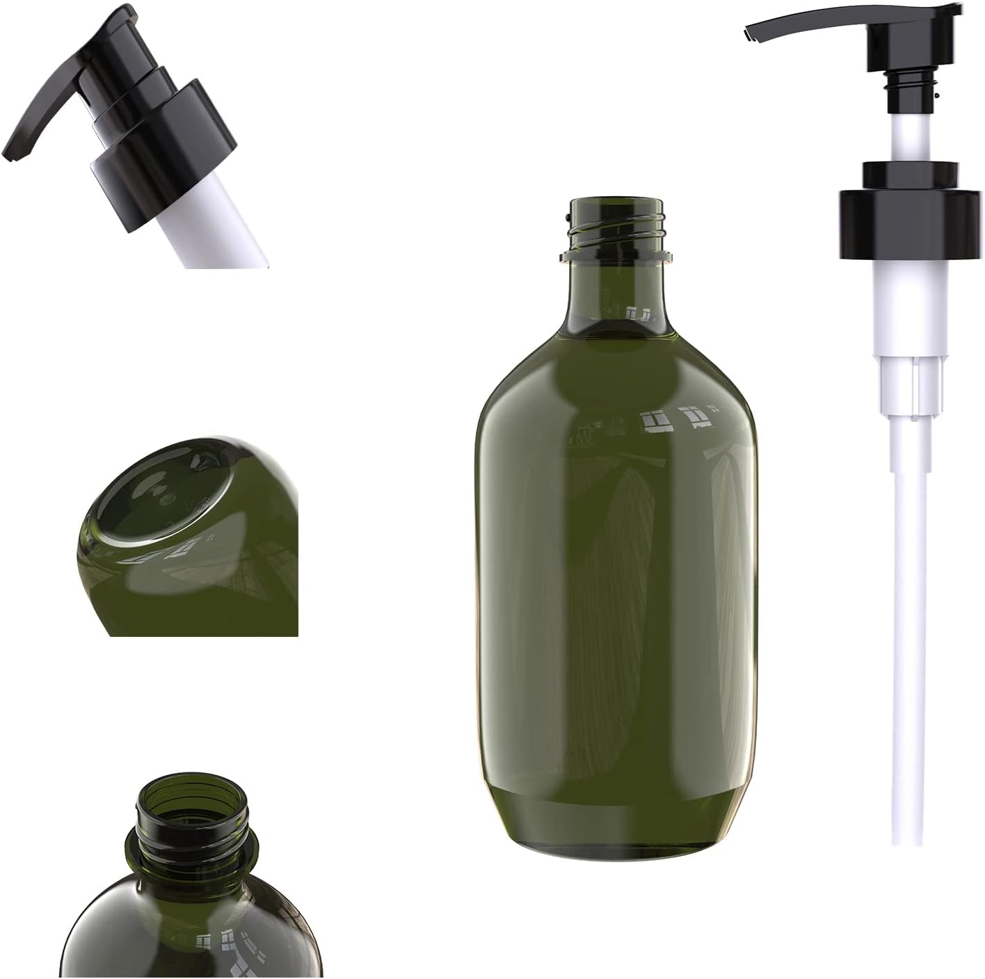 2 PCS 10 OZ Pump Bottle Plastic Pump Lotion Dispenser Empty Bottles Refillable Plastic Containers for Shampoo Lotion Body Wash, Creams, Moisturizer, Massage Oil, Multicolor