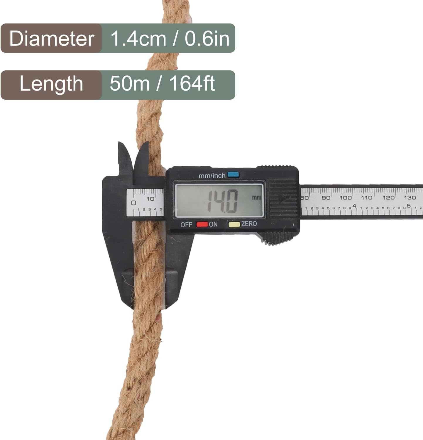 1/2 inch Hemp Rope, 164 Feet Twisted Manila Rope for Scratching Posts, Camping, Garden, Crafts, DIY Projects