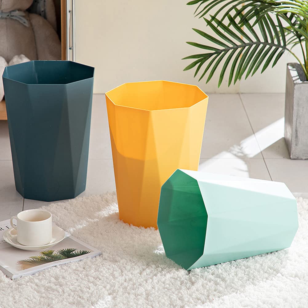 Small Trash Can 2 Pack Bathroom Garbage Can 2.6 Gallon Waste Basket for Dorms Bedrooms Offices, Blue