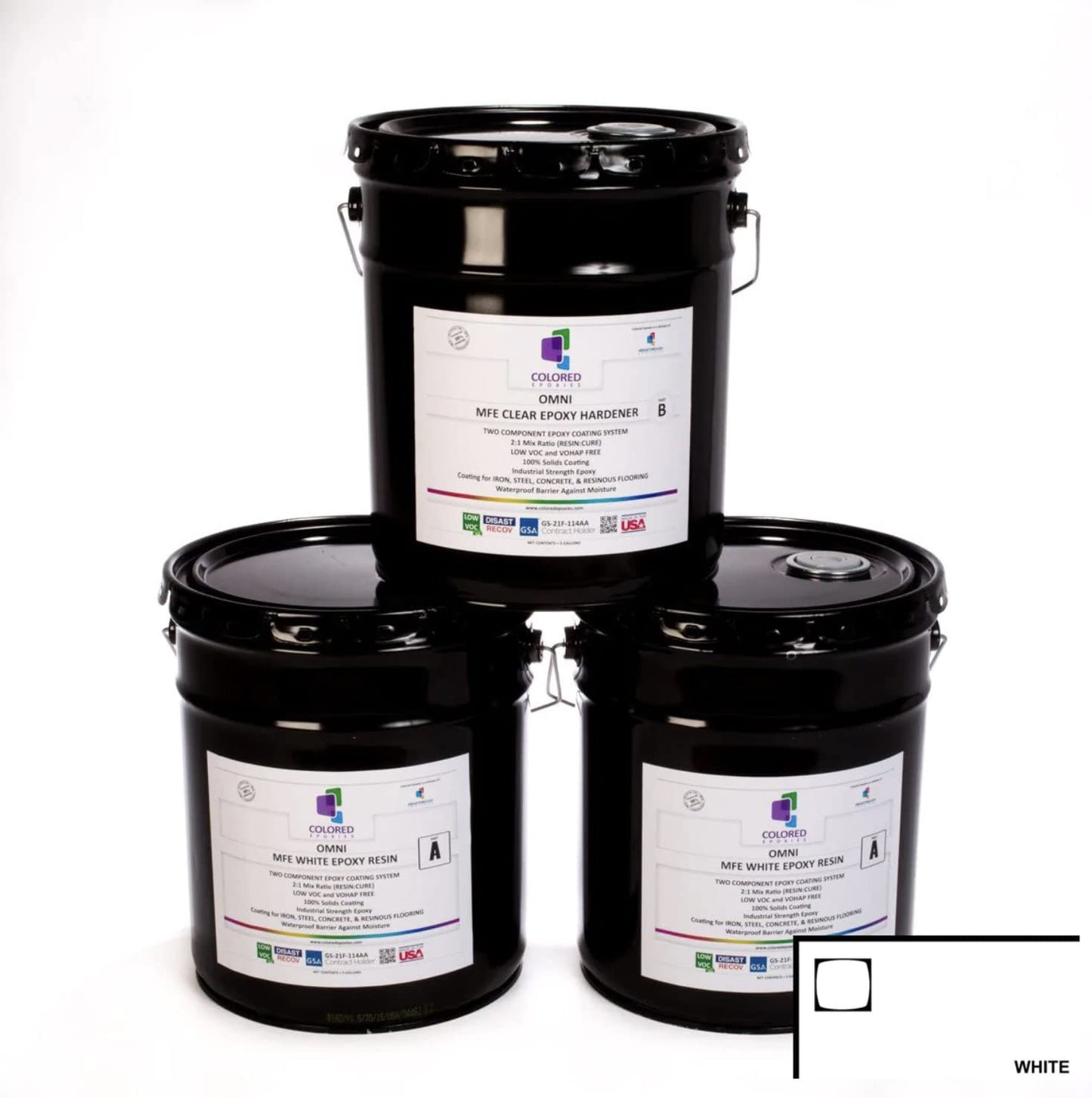 15 Gallon Kit Resin and Hardener, 15 Gallon White Epoxy Resin Coating Made with Beautiful and Vibrant Pigments