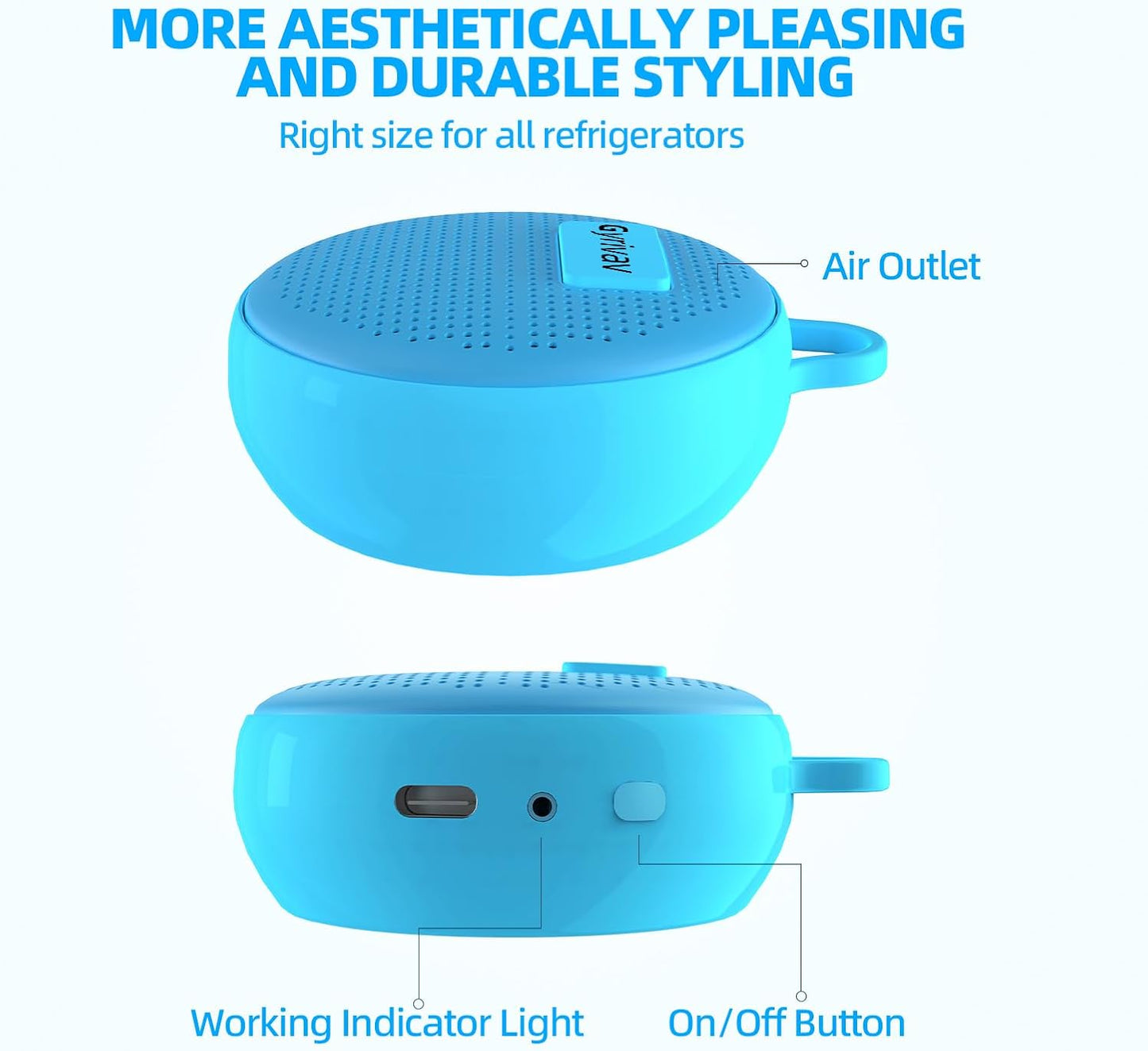 Refrigerator Deodorizer, Rechargeable Deodorizer, Fridge Deodorizer, Air Purifier, Suitable for Refrigerator, Car, Wardrobe, Shoe Cabinet, Better Than Baking Soda and Charcoal（Blue）