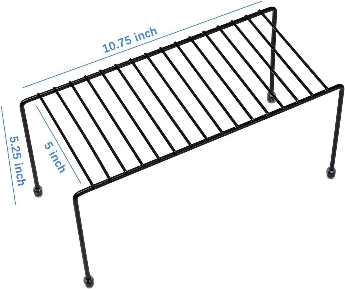 Kitchen Shelves, Cabinet Organization Mini Storage Shelf, Storage Rack Organizer for Kitchen, Fridge, Cabinet, Bathroom (Black 6)