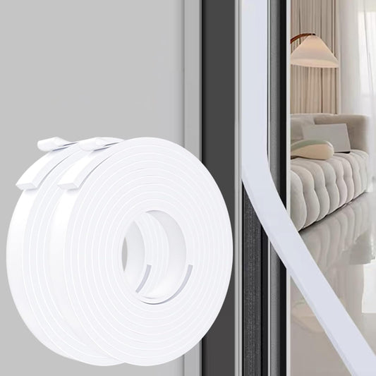 Weather Stripping Door Seal White,1Inch Wide X 1/4 Inch Thick,Air Conditioner Window Seal,Self Adhesive Foam Tape High Density Foam Sealing Strip,Door Soundproof Foam Tape Roll,2 Rolls Total 32.8Ft