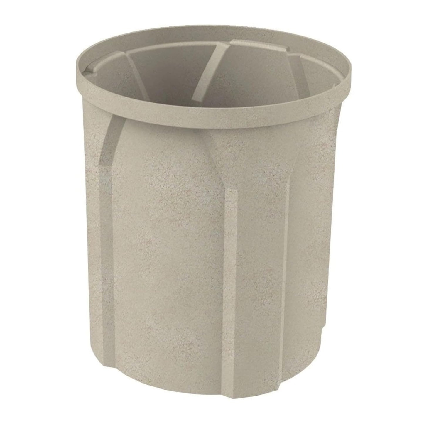 42 Gallon Circle 100% Recycled Plastic Heavy Duty Indoor or Outdoor Commercial Trash Can with Push Open Dome Lid and Internal Liner | Great for Schools and Businesses - Beige Granite