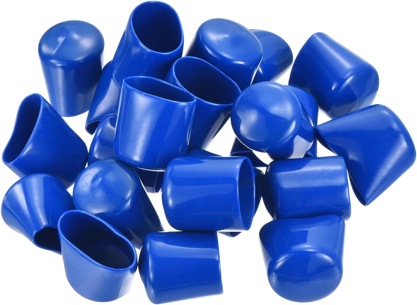uxcell 20pcs Rubber End Caps 29mm(1 1/8") ID Vinyl PVC Round Tube Bolt Cap Cover Screw Thread Protectors Blue