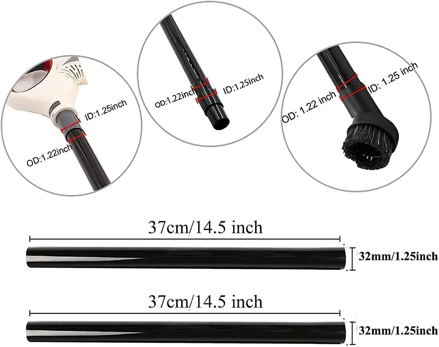 12 Pcs Universal Vacuum Attachments for Shop Vac Accessories, 1 1/4" to 2 1/2" Vacuum Cleaning Tools Kit, Dirt Remover for Home Air Vents Corner Pets Drawer Car Dusty Vacuum Brush Attachment