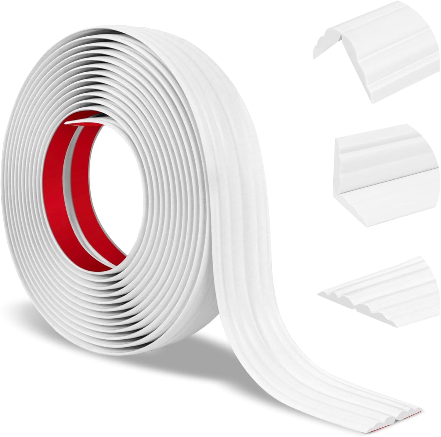 Wall Corner Protector Peel and Stick Corner Trim Molding Flexible Inside & Outside Wall Edge Guard Self Adhesive Moulding Trim for Edge Use, White, 1.6” W x 10’ L