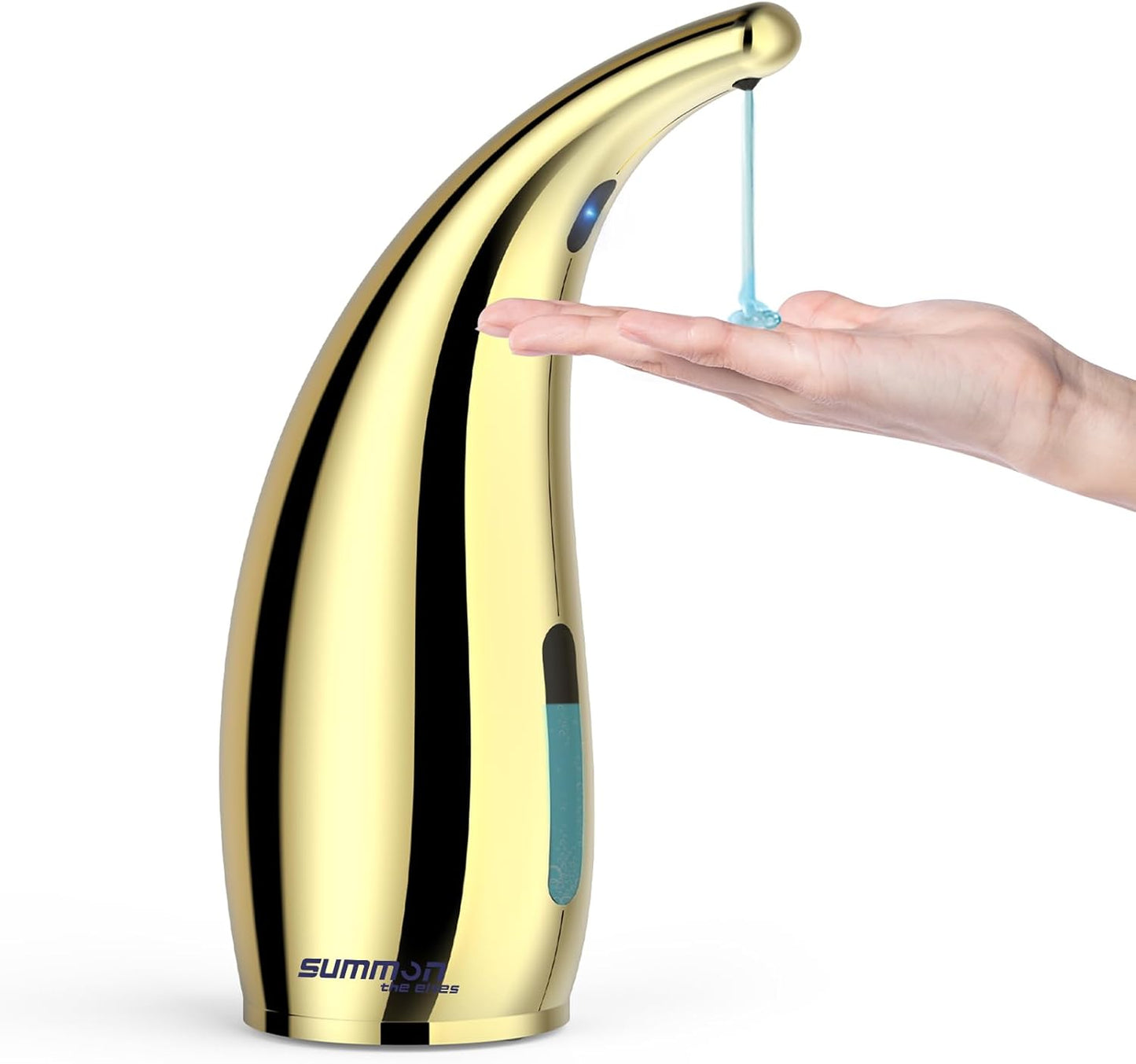 Automatic Liquid Soap Dispenser,300ML Touchless 4 Gear Adjustable,Countertop Electric Battery Operated Gold Hand Soap Dispenser with Sensor for Bathroom,Kitchen,Office