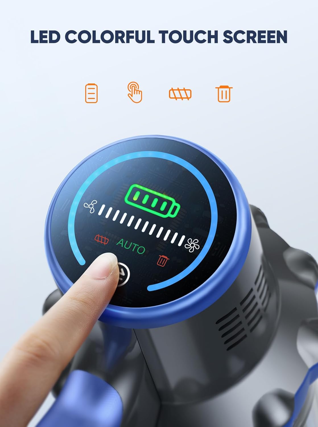 Cordless Vacuum Cleaner, 45KPA 550W Vacuum Cleaners for Home, Stick Vacuum with Color Touch Display, Intelligent Auto Mode, Up to 60Mins, Handheld Vacuum Cleaners for Hardwood Floor Carpet Pet Hair