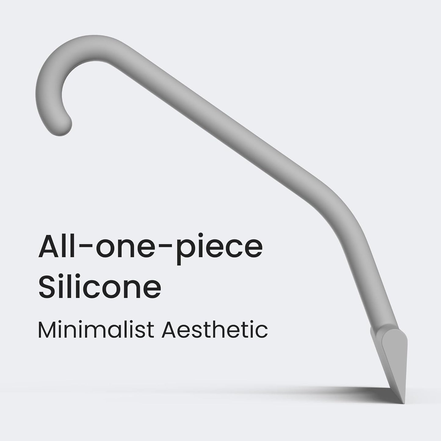 dancemoon JustHang Shower Squeegee for Glass Doors, All-One-Piece Silicone with Built-in Hook Design for Easy Hanging and Cleaning, 10 Inch Gray