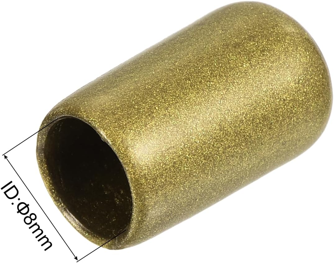 uxcell 20pcs Rubber End Caps 5/16"(8mm) ID Vinyl Round Tube Bolt Cap Cover Thread Protectors Gold