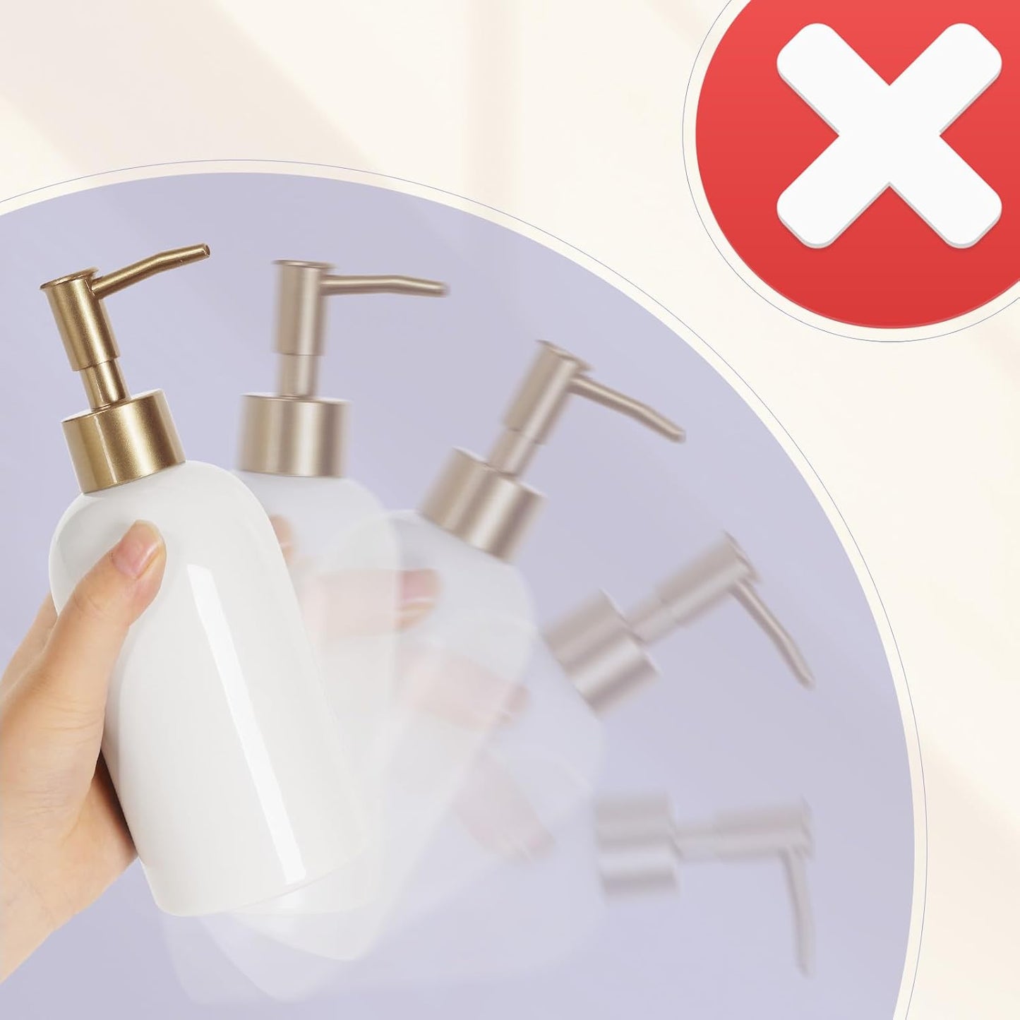 Natheeph 14OZ Ceramic Soap Dispenser Ceramic Soap Pump Dispenser Can Fill Liquid for Bathroom/Kitchen (2PC White)