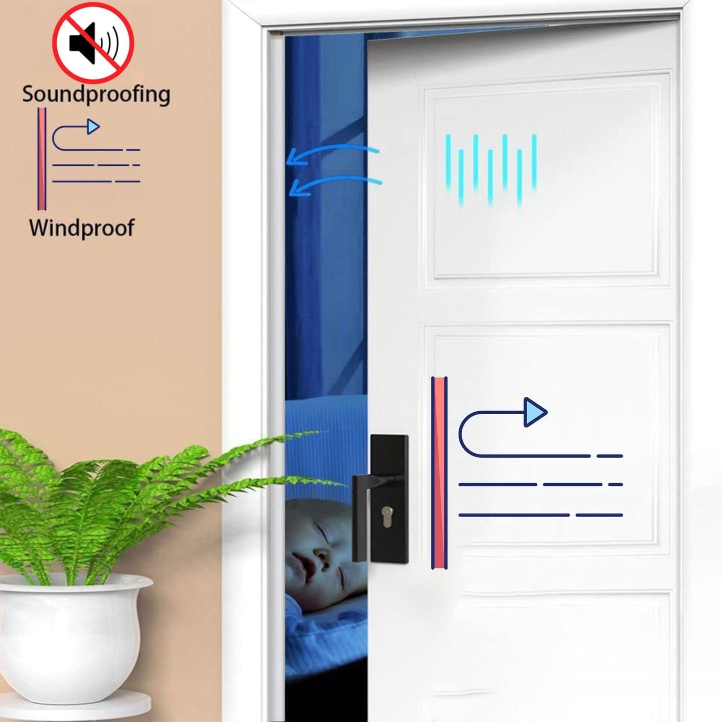 Black Rubber Weather Stripping Door Seal Strip, D Shape Door Rubber Weather Seal Strip, SelfAdhesive Door Weatherstripping Soundproofing Door Sealing Strip for Windows (50 feet, Black)