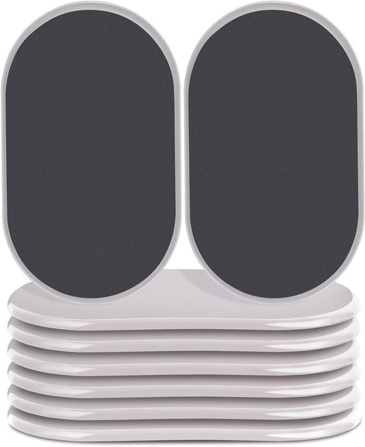 Reusable Large Furniture Movers Sliders for Carpet and Hardwood Floors-8 Pack 9-1/2" Oval Moving Pads Protector for Heavy Duty Sofa Bed Table Desk,Quickly and Easily Move Any Item, Beige