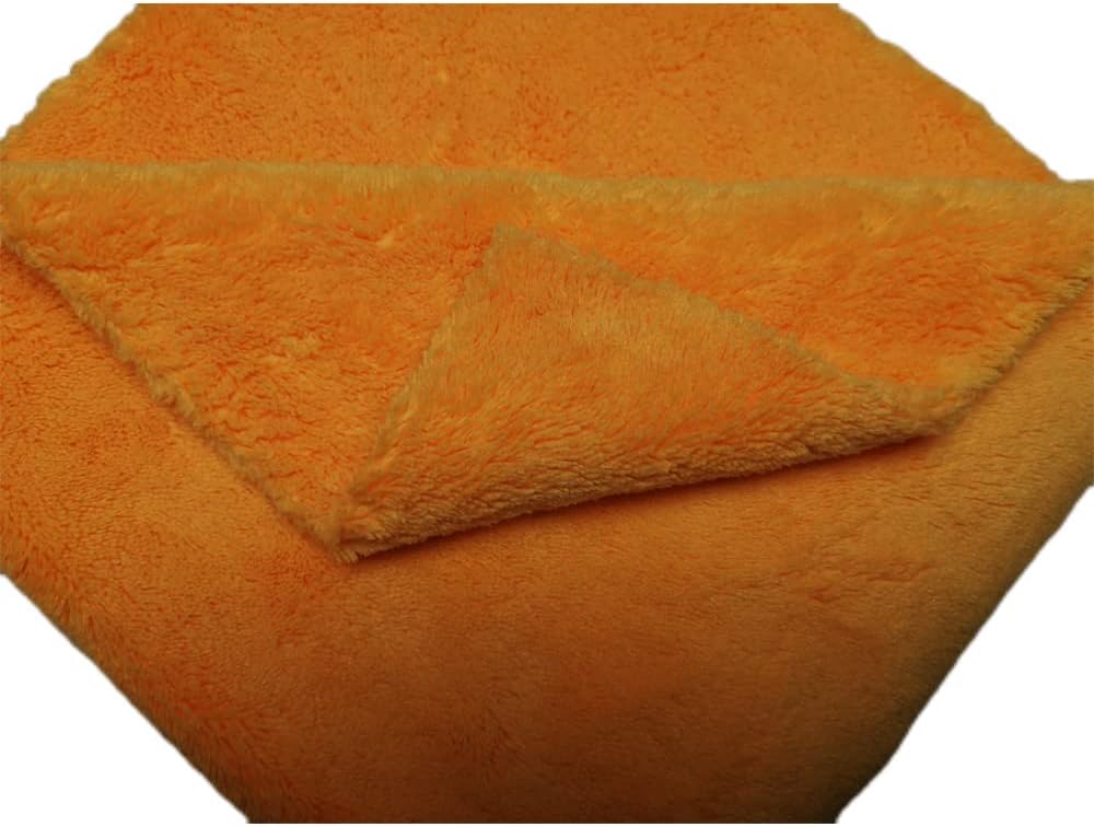 Plush Edgeless Microfiber Towel for Car, Soft Drying Wash Detailing Buffing Polishing Towel, 530 GSM 6Pack 16 x 16inches (Orange, 6Pack)