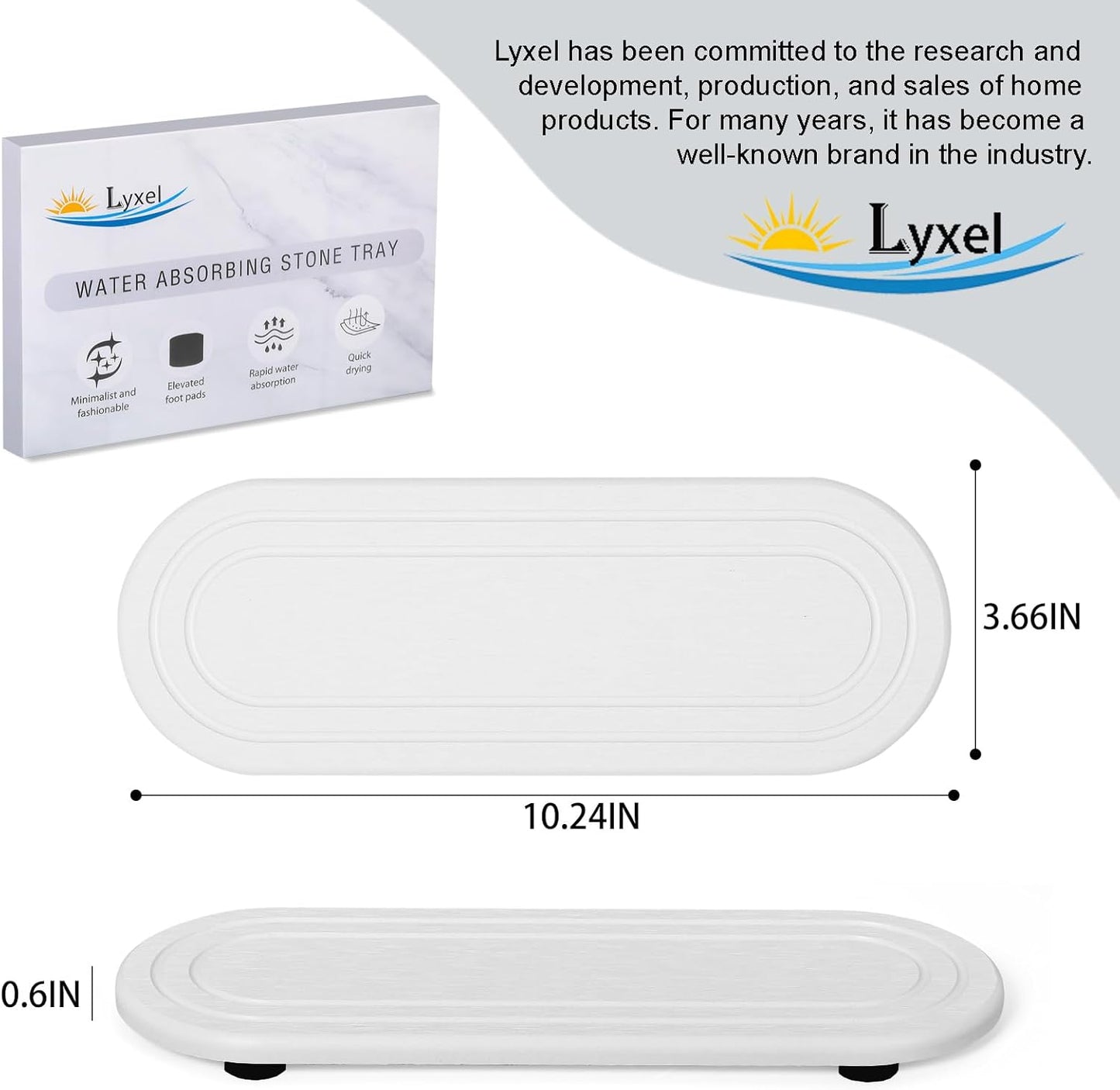 2PCS Water Absorbing Stone Tray, Fast Drying Diatomite Stone Sink Tray, Water Absorbent Diatomite Coasters, Stones Soap Trays for Kitchen Sink, Bathroom Counter Hand Soap Dish & Holders