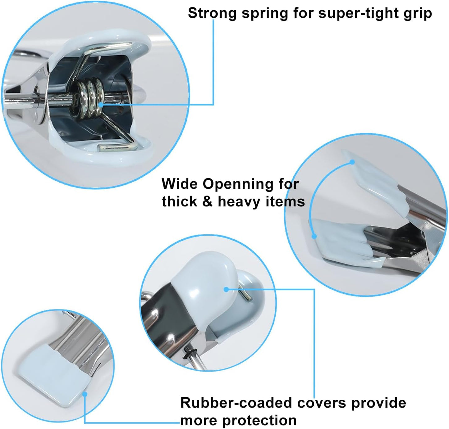 15/30/50Pcs Upgrade Double Head Clamp Dipped Clothespin for Laundry Hooks with Clips, Boot Holder, Hanging Clips, Portable Multifunctional Hangers Single Clip Space Saving for Jeans, Hats (50, Blue)