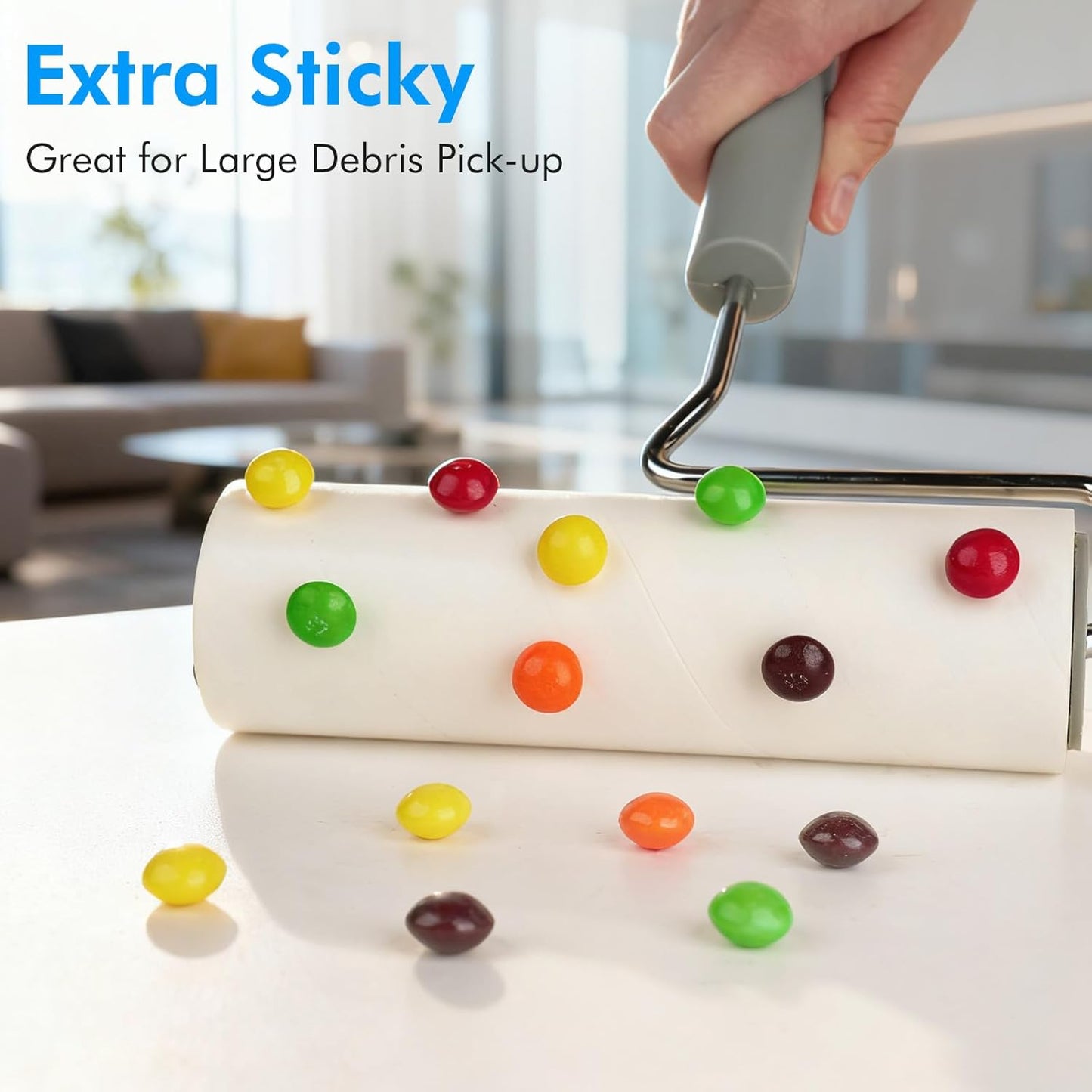 Extra Sticky Large Lint Roller Refills, 6.3'' Giant Lint Roller Refills for Pet Hair, Clothes&Furniture Cleaning, 540 Sheets in Total