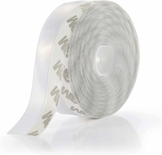 Weather Stripping Door Seal Strip,Door Strip Bottom for Doors Silicone Sealing Sticker Adhesive for Doors and Windows Gaps of Anti-Collision Silicone 5M/16FT (25MM, Transparent)