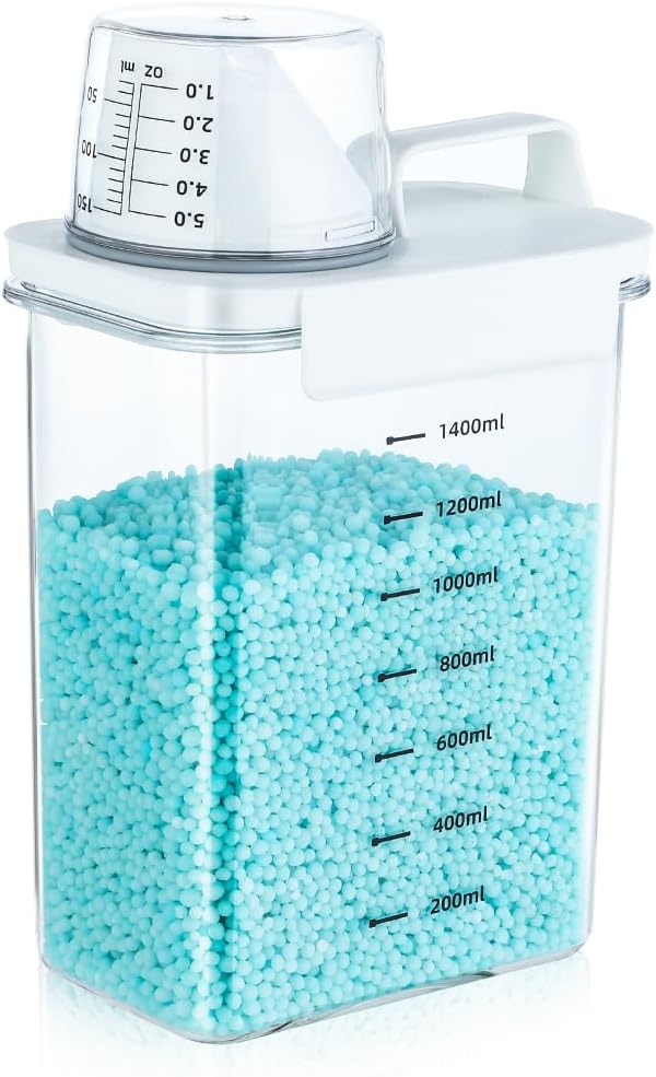 Tokokimo Laundry Detergent Dispenser - Powder Container & Scent Booster Beads Dispenser for Laundry Room Organization