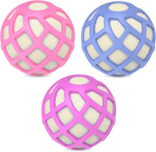 Dryer Balls – Patented Silicone Guard, Natural Wool Core, Super Anti-Tangle & Saves Drying Time, Reduces Static & Noise, Natural Fabric Softener, XL 3" (Pink Light Blue Lavender, Pack of 6)